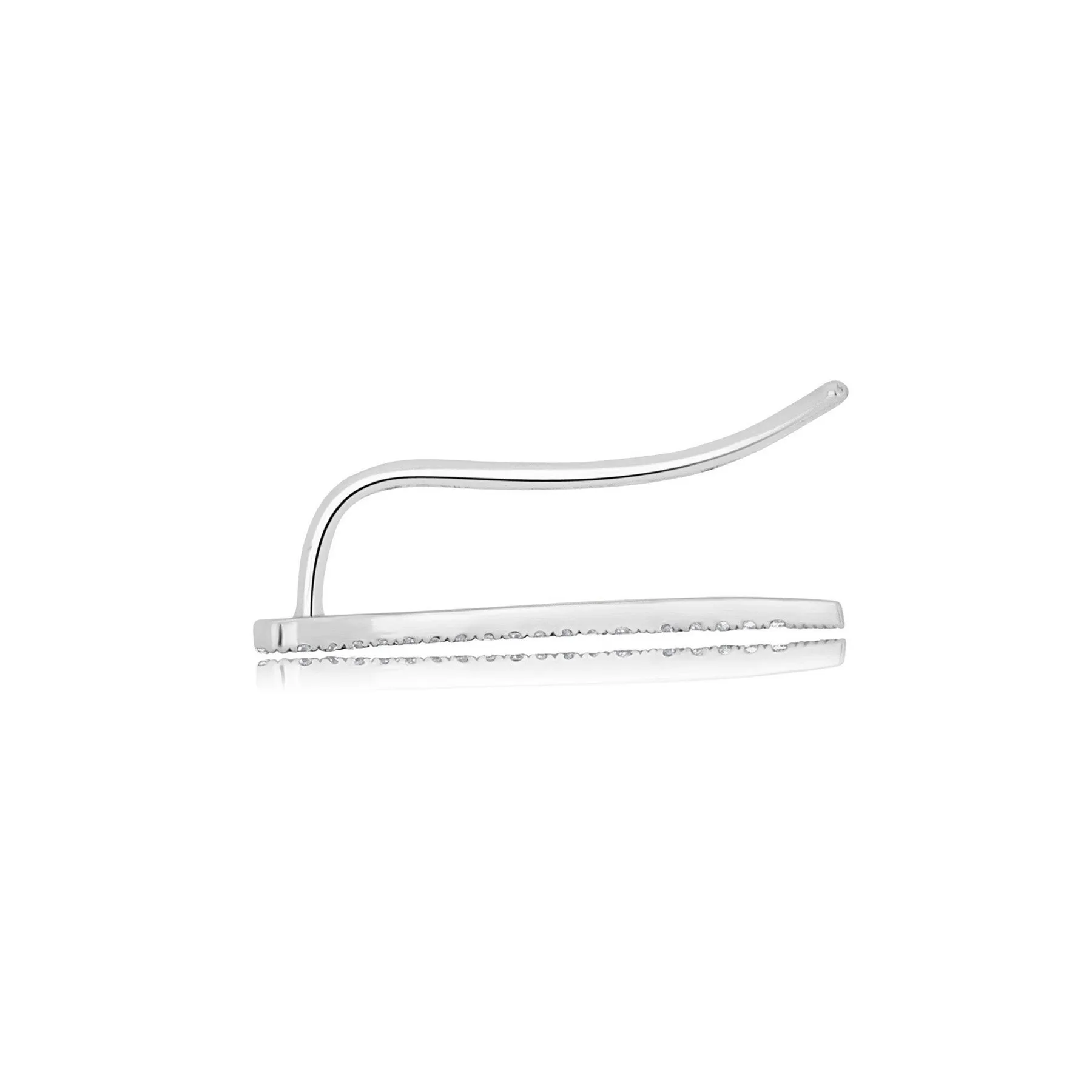 14KT White Gold Diamond Karma Ear Climber