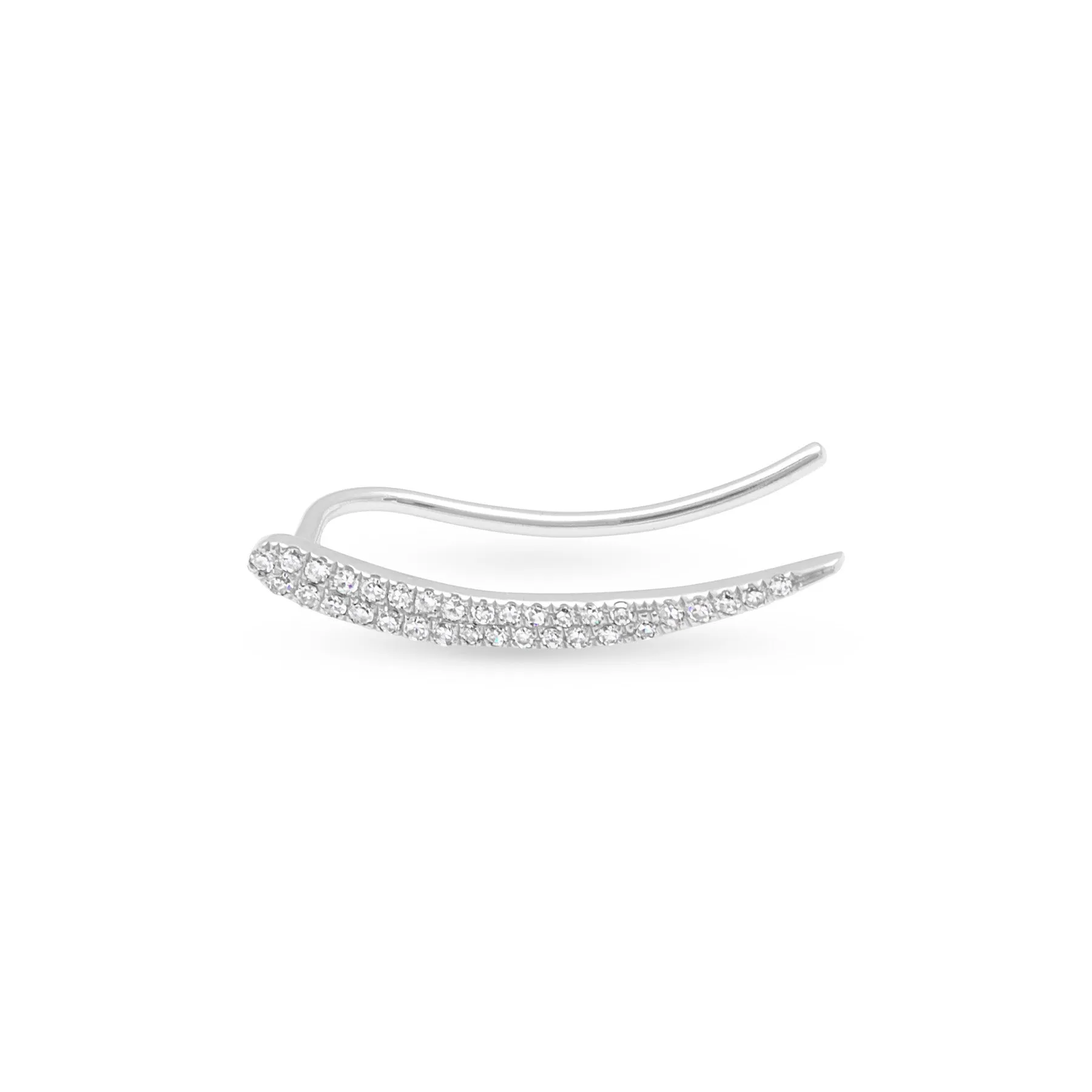 14KT White Gold Diamond Karma Ear Climber
