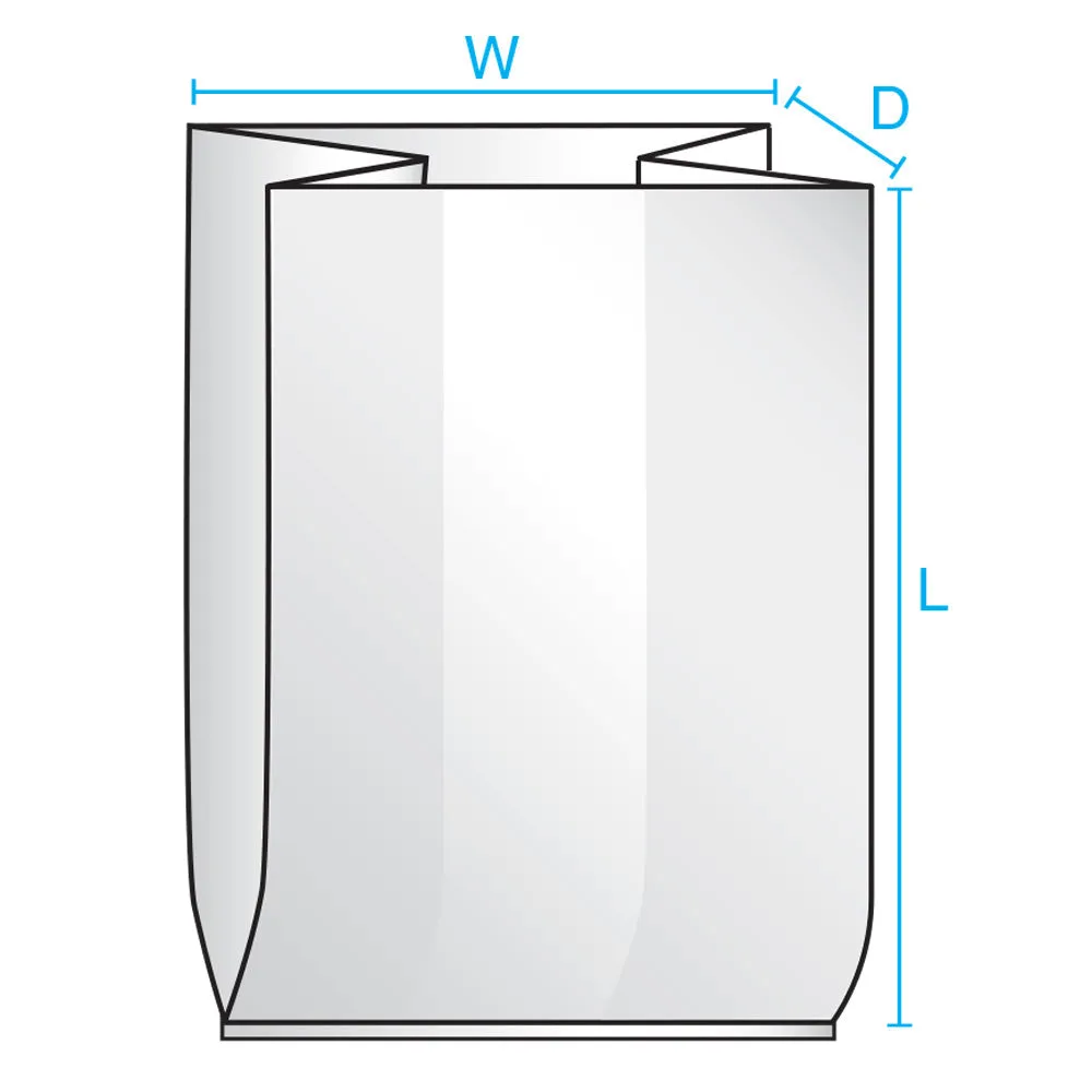 30" x 26" x 60" x 1.5 mil Clear Eco-Manufactured Plastic Side-Gusseted Bags (Case of 100)