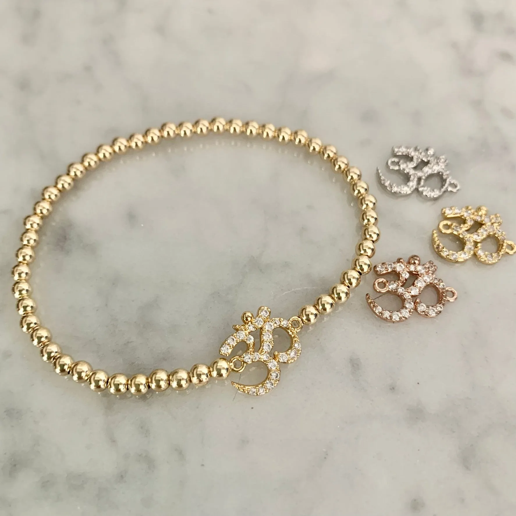 3mm Beaded "OHM" Bracelet