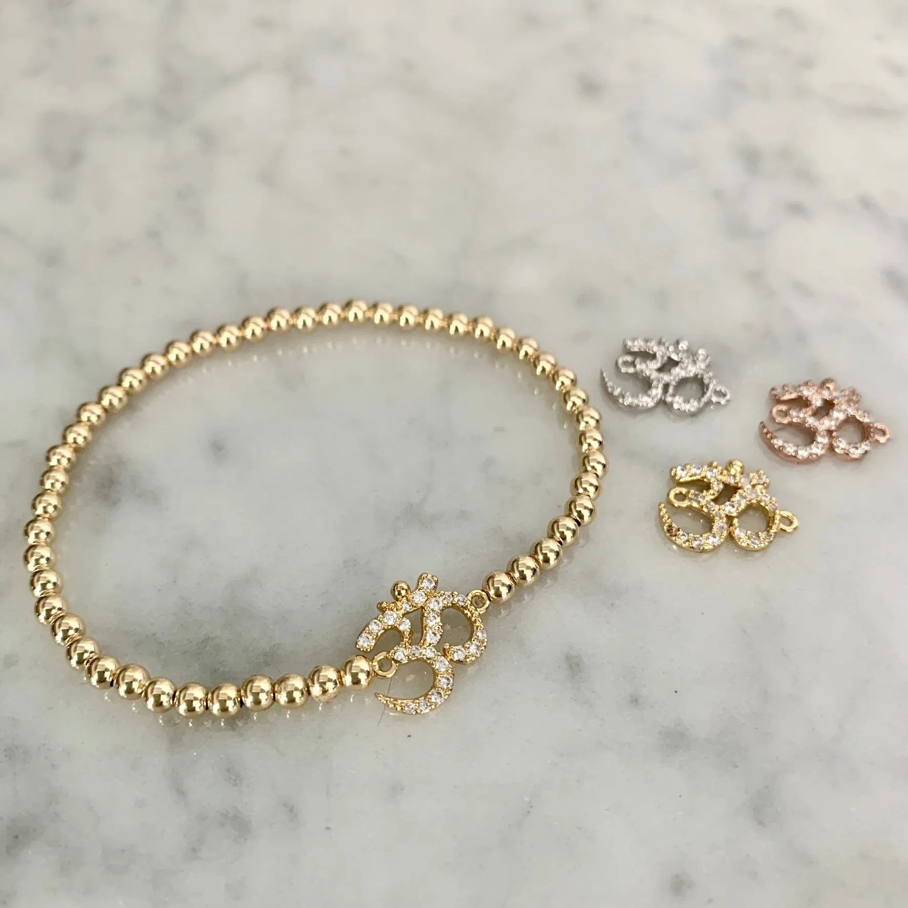 3mm Beaded "OHM" Bracelet