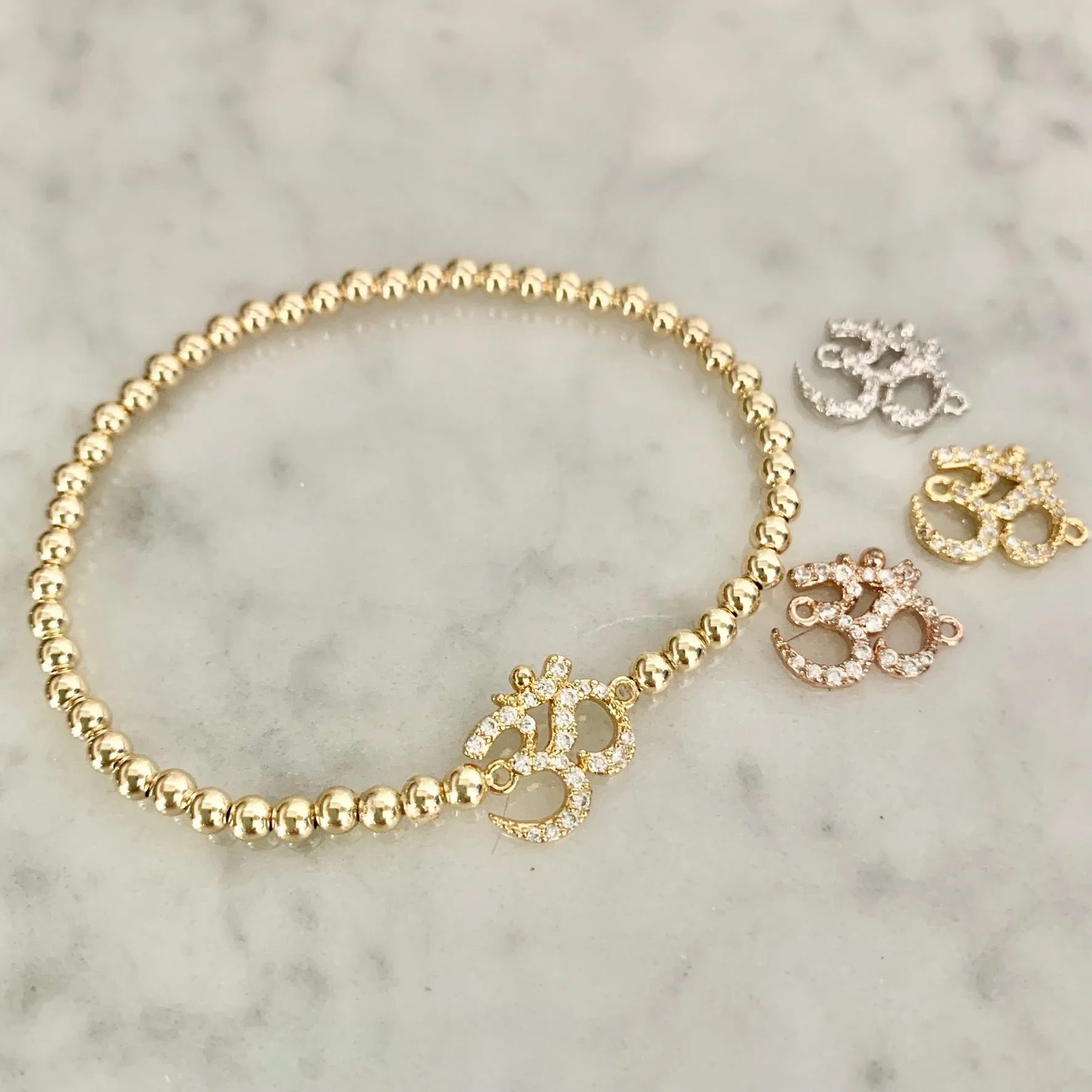 3mm Beaded "OHM" Bracelet