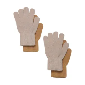 (5863) Magic Glitter Gloves 2 pack - Beige Gold