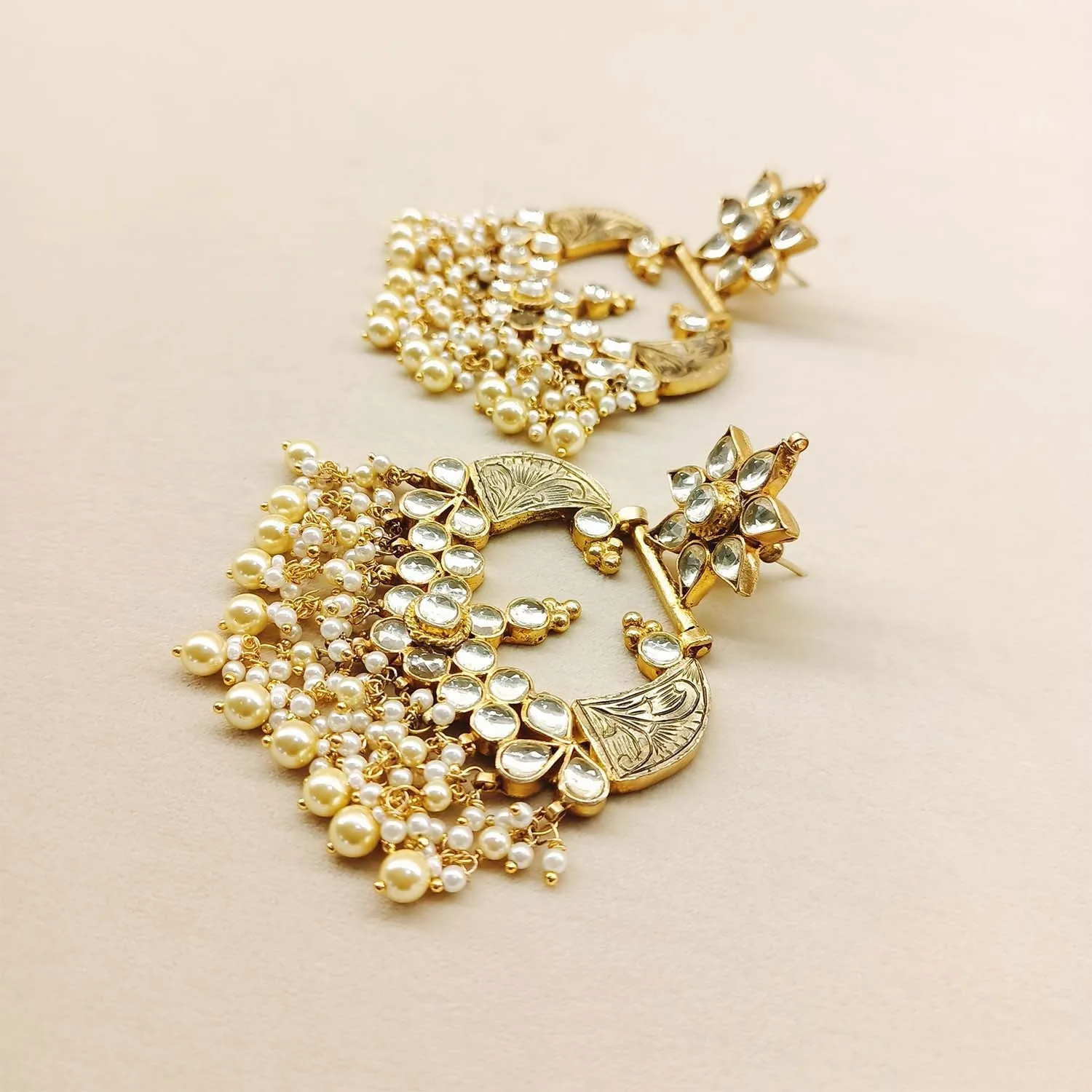 Archana Gold Plated Pachi Kundan Earrings