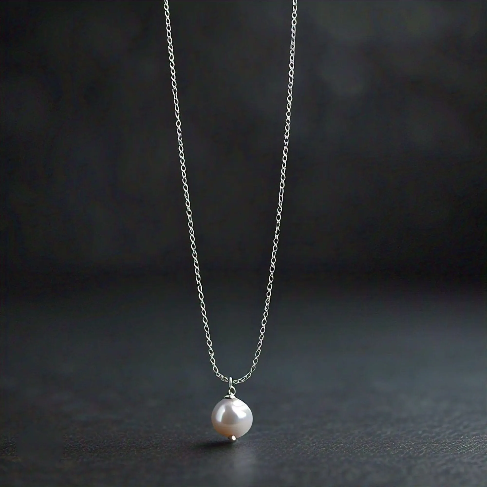 Athena Sterling Silver Single Pearl Drop Necklace