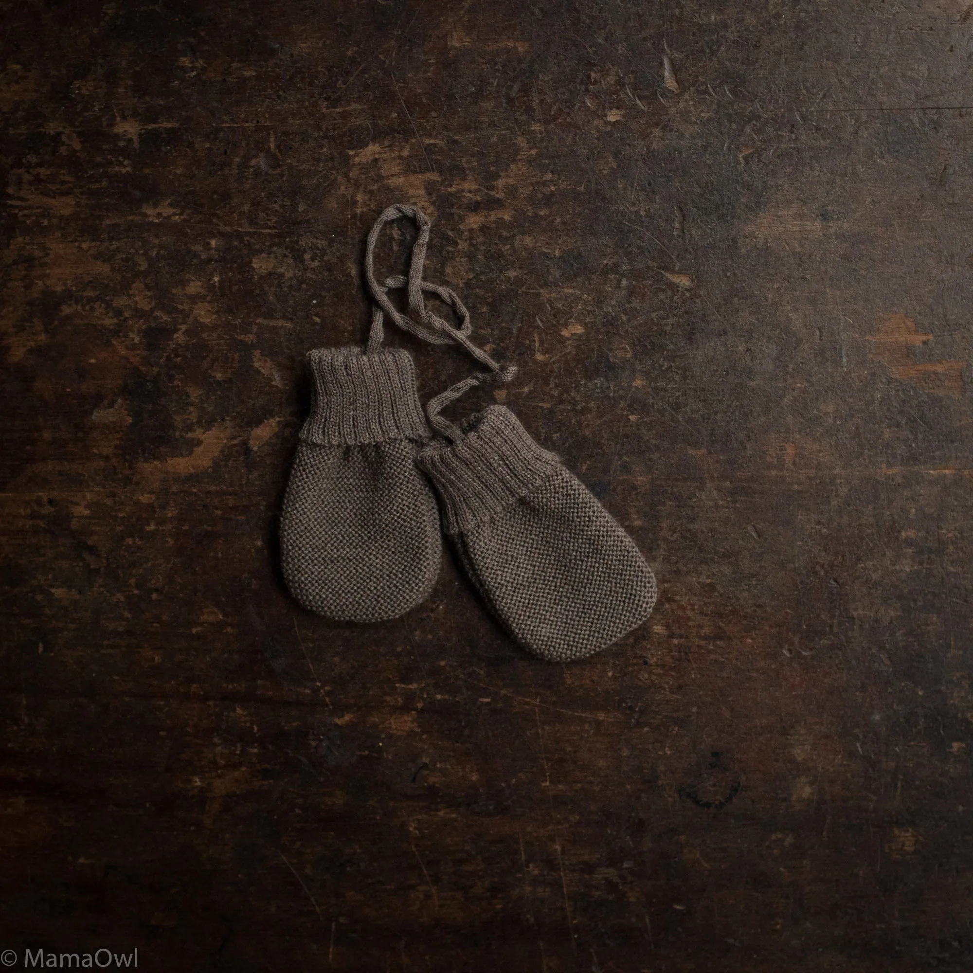 Baby Merino Wool Mittens - Chocolate