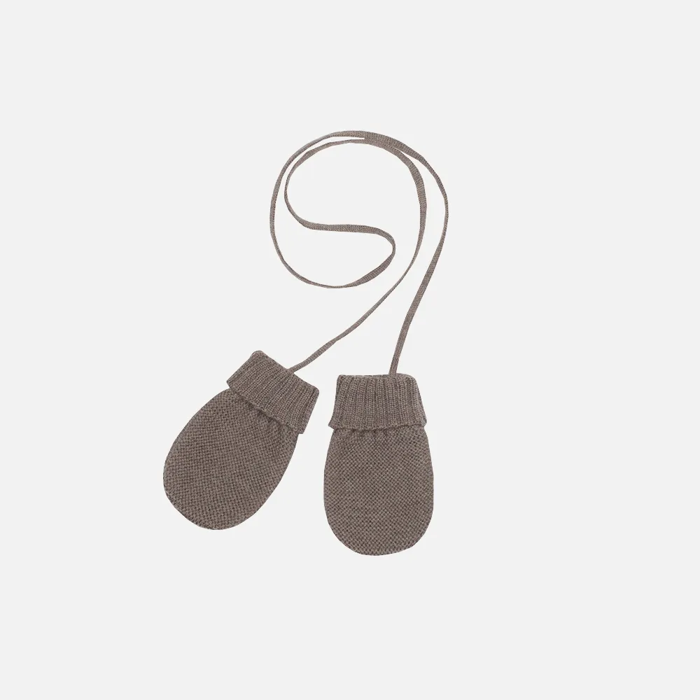Baby Merino Wool Mittens - Chocolate