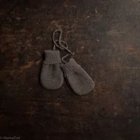 Baby Merino Wool Mittens - Chocolate
