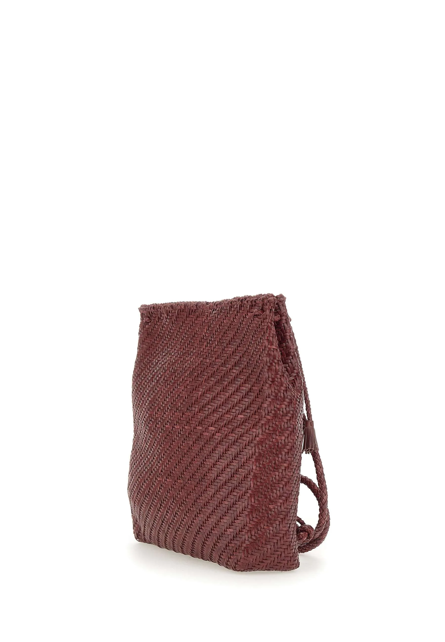 Burgundy Hand-Woven Backpack