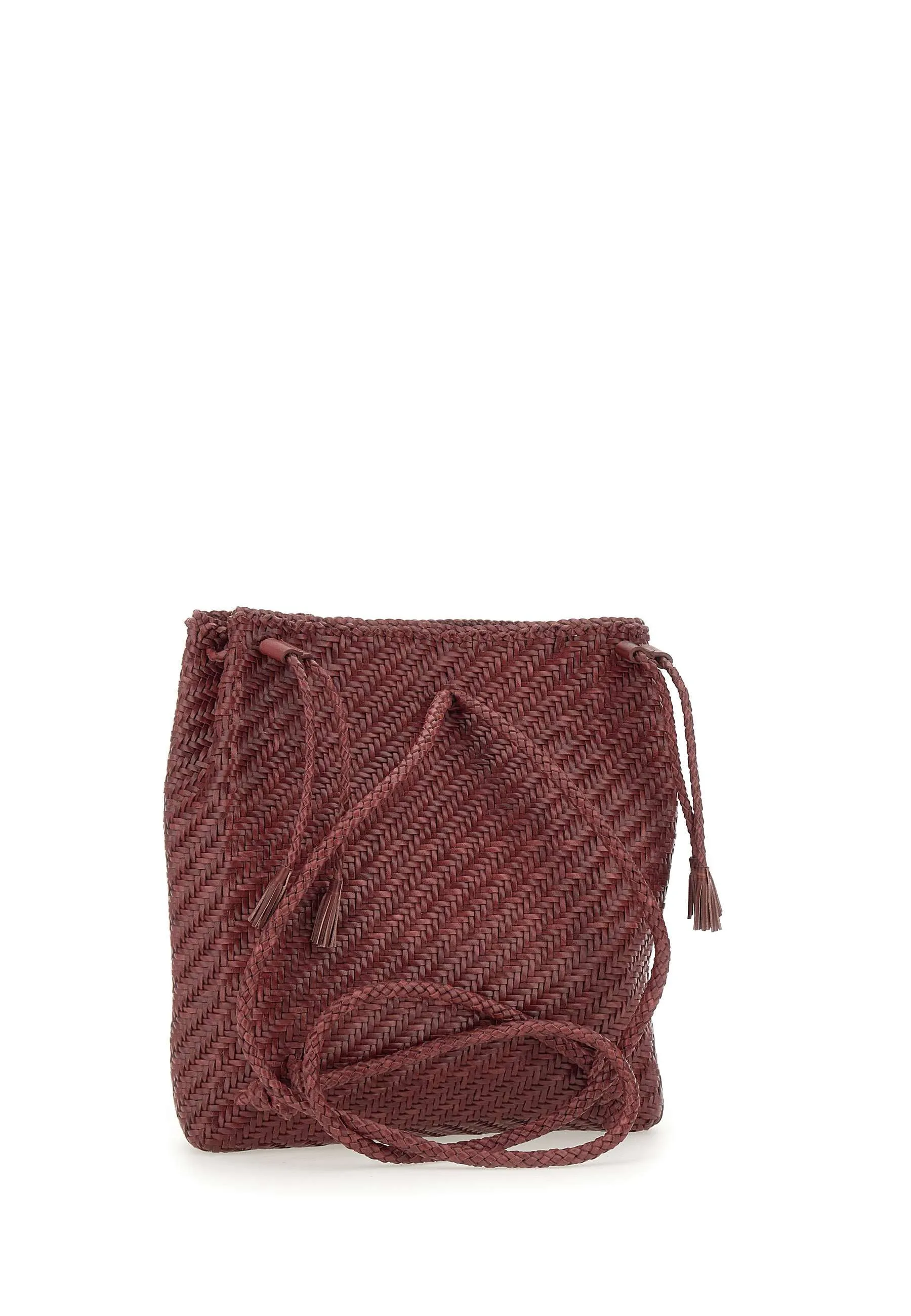 Burgundy Hand-Woven Backpack