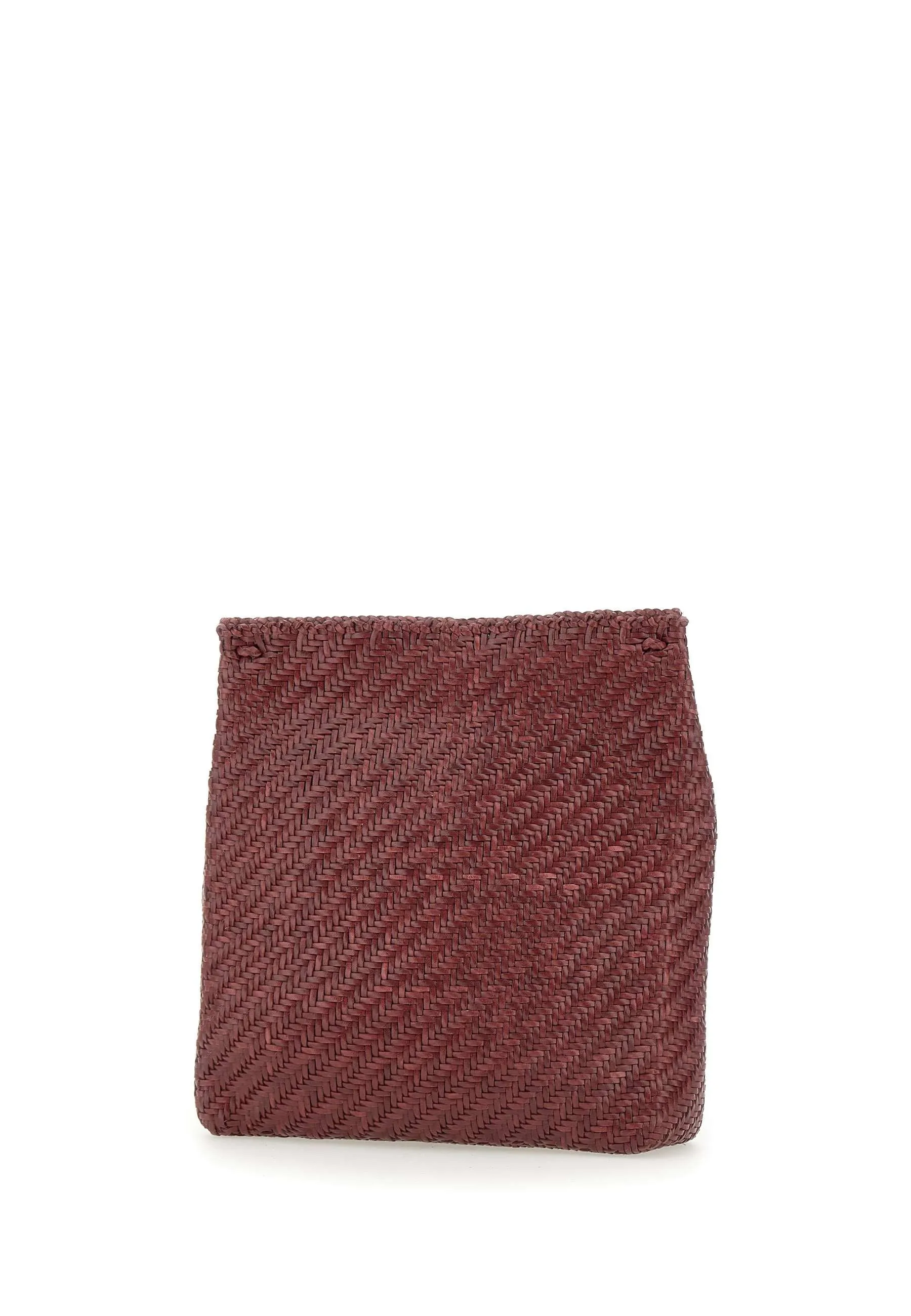 Burgundy Hand-Woven Backpack