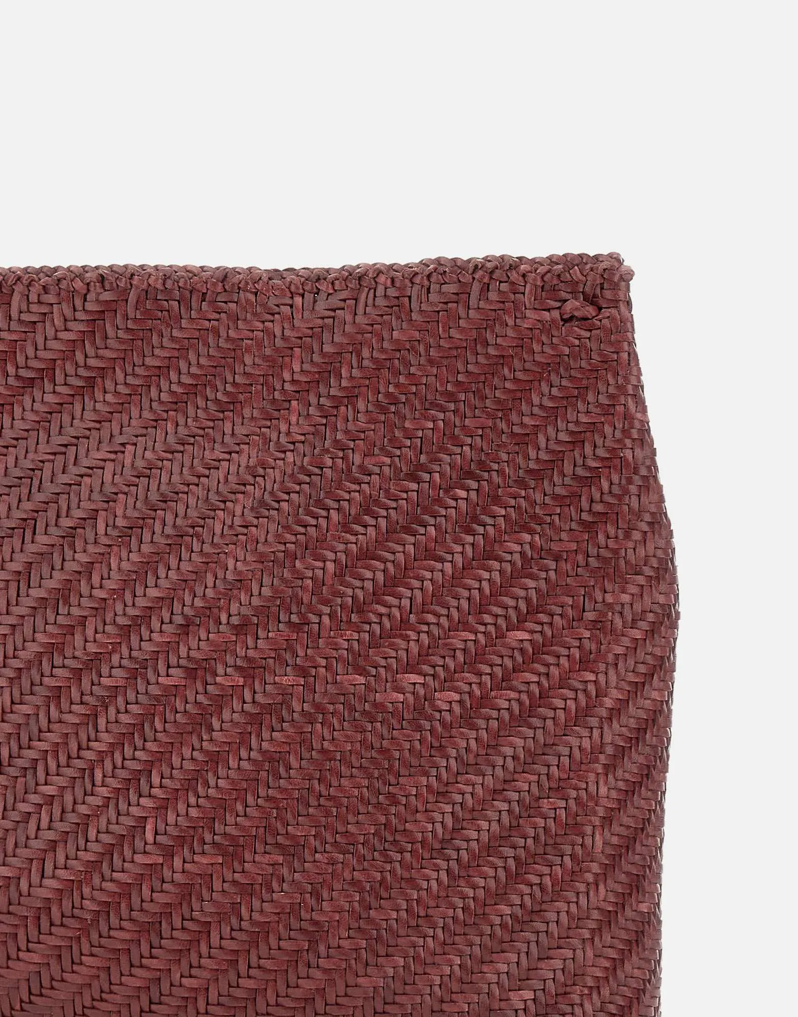 Burgundy Hand-Woven Backpack