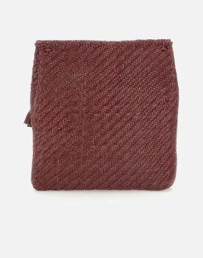 Burgundy Hand-Woven Backpack