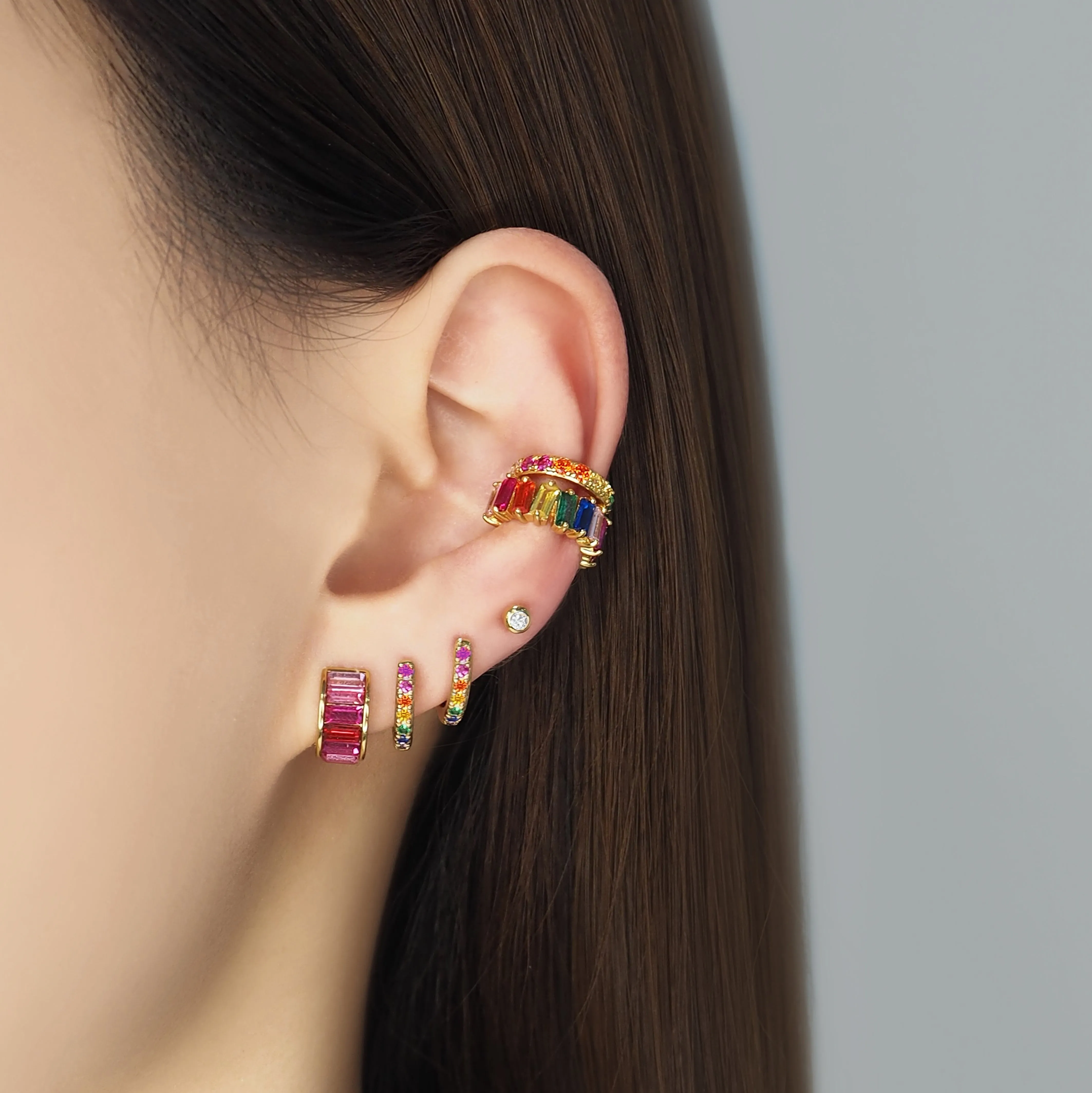 Crystal Rainbow Ear Cuff