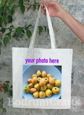 Custom Screen Printed Heavy Canvas Tote Bags Personalized (15"x16")