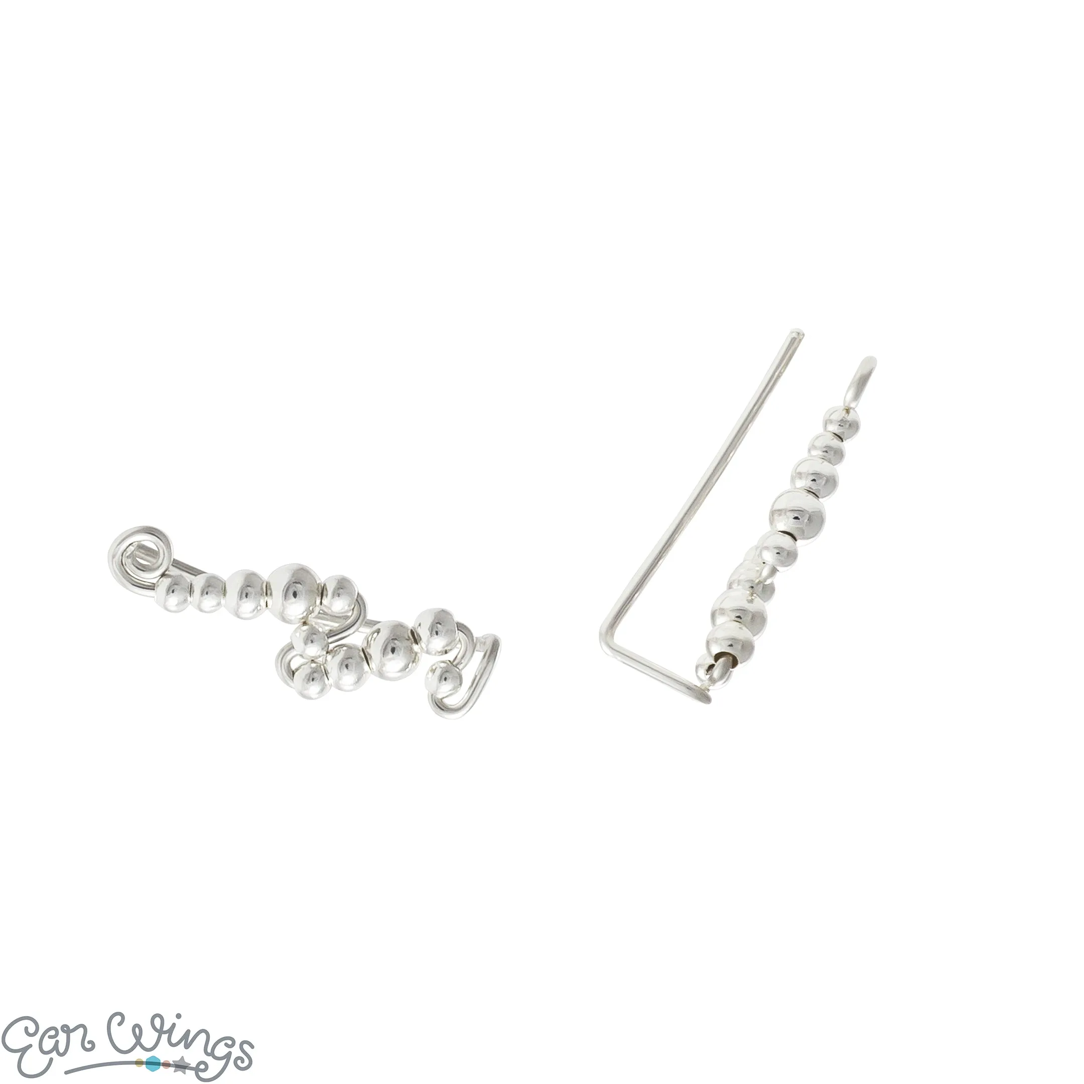Ear Wings Round Beads Sterling Silver