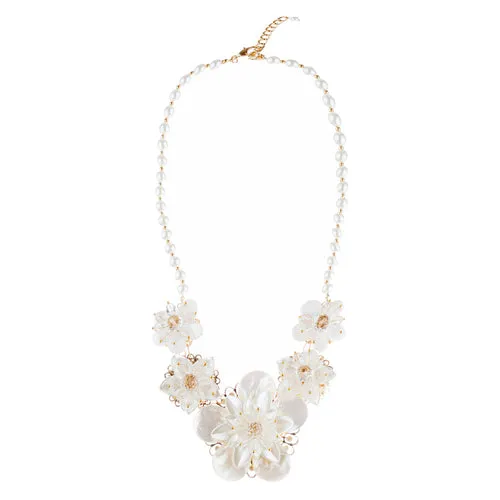 Enchanting Floral Design Bridal Wedding Bold Statement Necklace Set JN288 Gold
