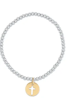 enewton Classic Sterling Mixed Metal 3mm Bead Bracelet - Blessed Gold Disc