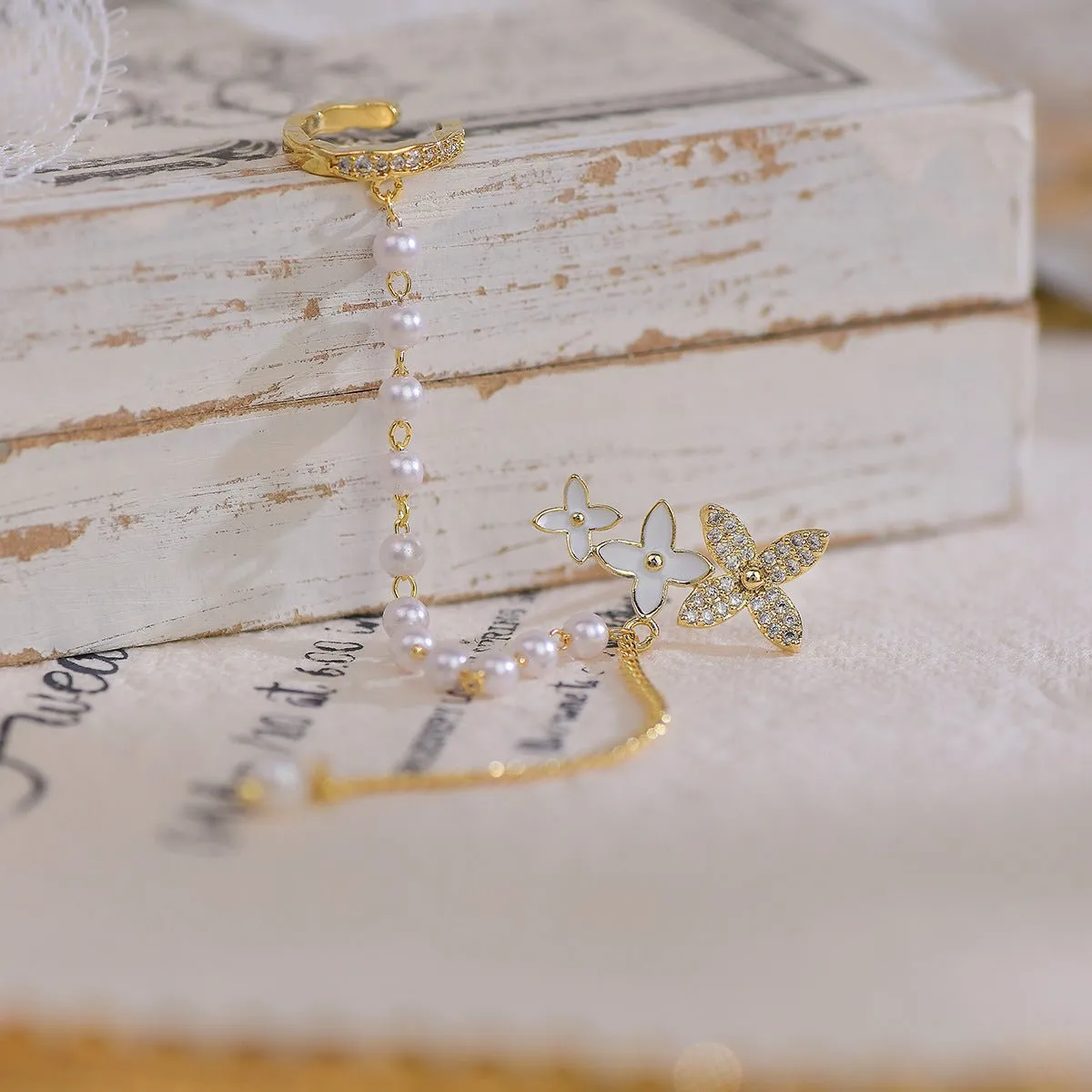 Flower Earrings and Ear Cuffs - Daniella