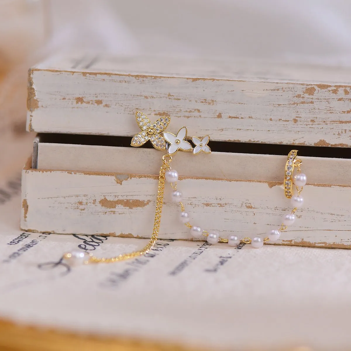 Flower Earrings and Ear Cuffs - Daniella