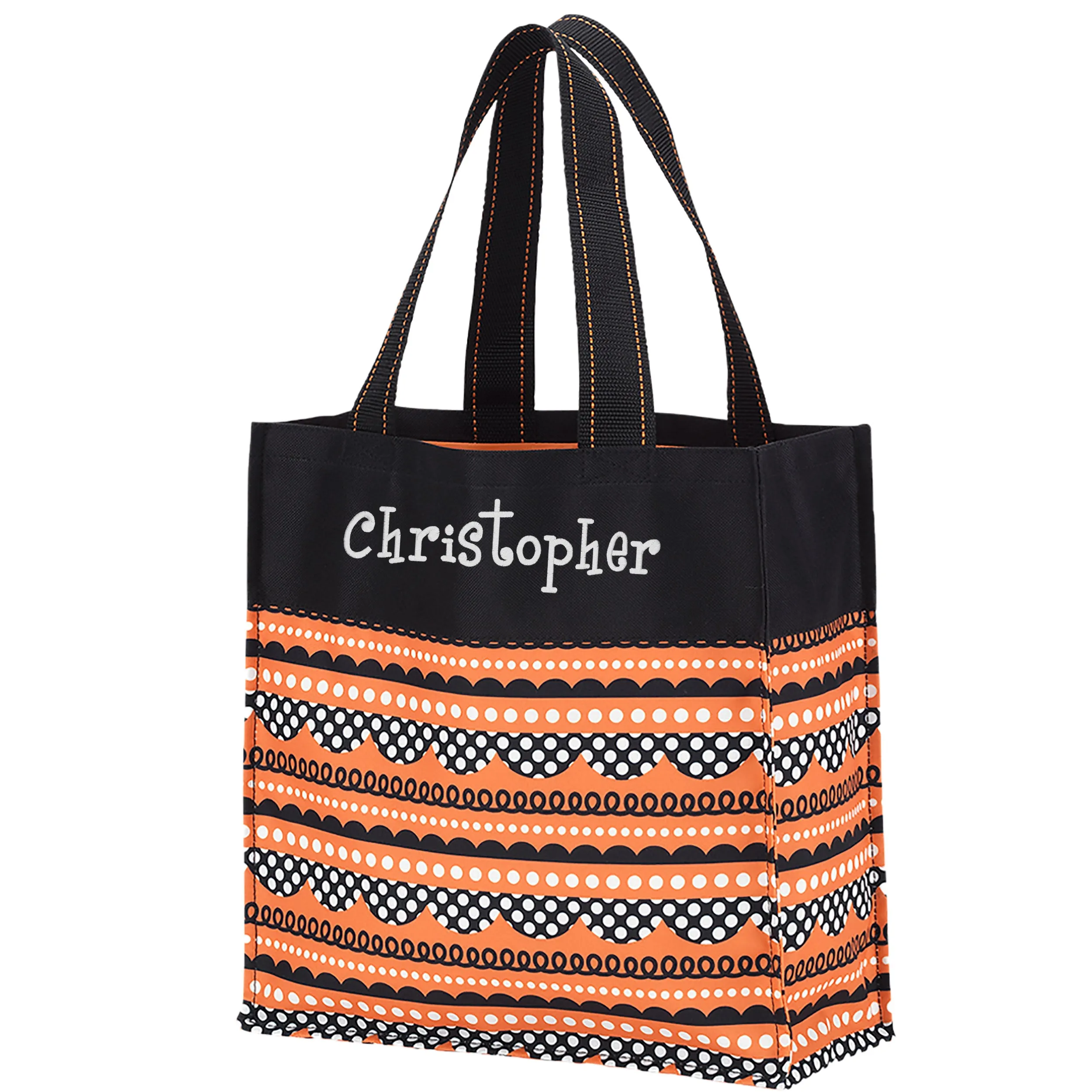 Halloween Trick or Treat Tote Bag with Fun Pattern