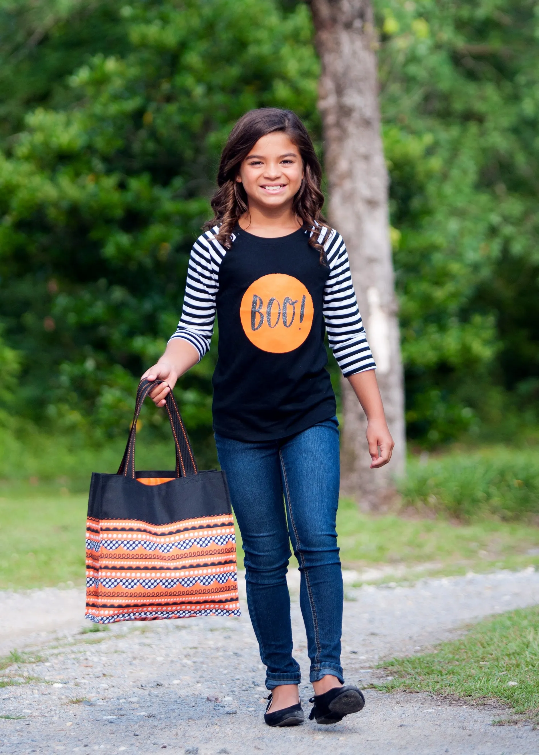 Halloween Trick or Treat Tote Bag with Fun Pattern