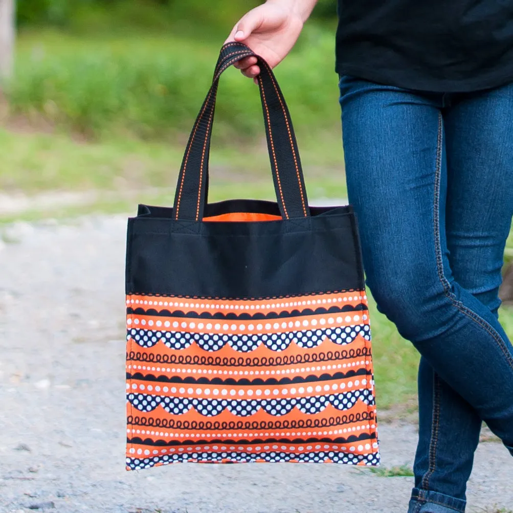 Halloween Trick or Treat Tote Bag with Fun Pattern