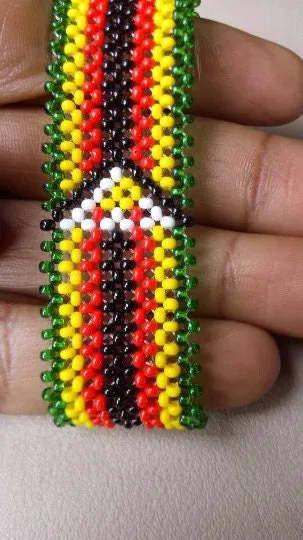 Handmade zimbabwe flag beaded bracelets with names with free shipping