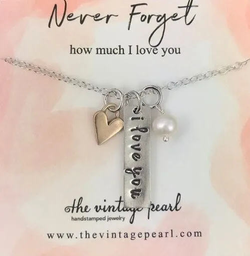 I Love You Pewter Necklace With Heart