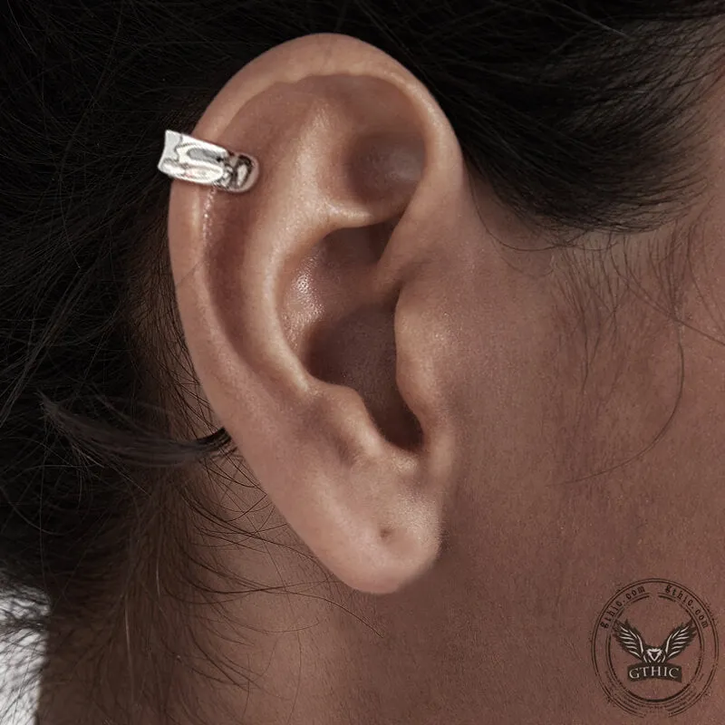Irregular Geometric Sterling Silver Ear Cuffs