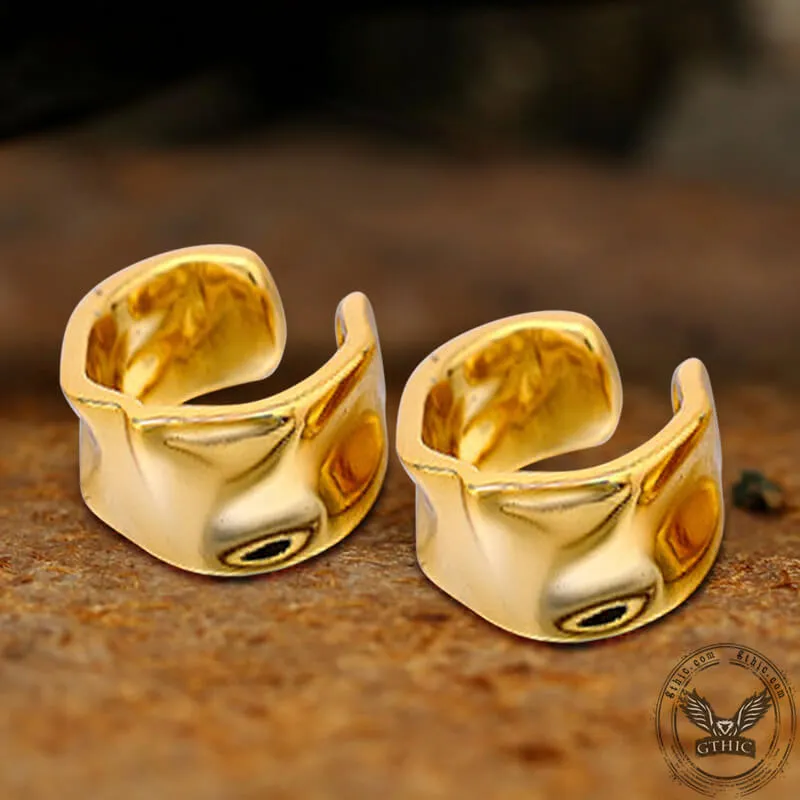 Irregular Geometric Sterling Silver Ear Cuffs