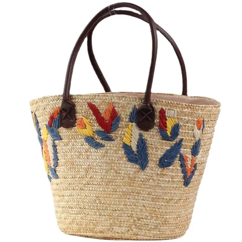 Large Straw Bucket Bags For Women-Showtown