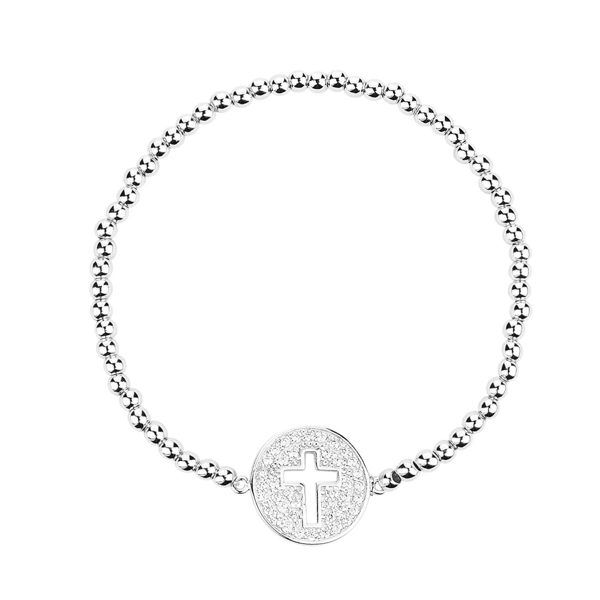 LEAP OF FAITH SILVER BEADED BRACELET