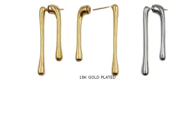 MP4210  18k Gold Plated Elongated Tear Drop Drip Earring
