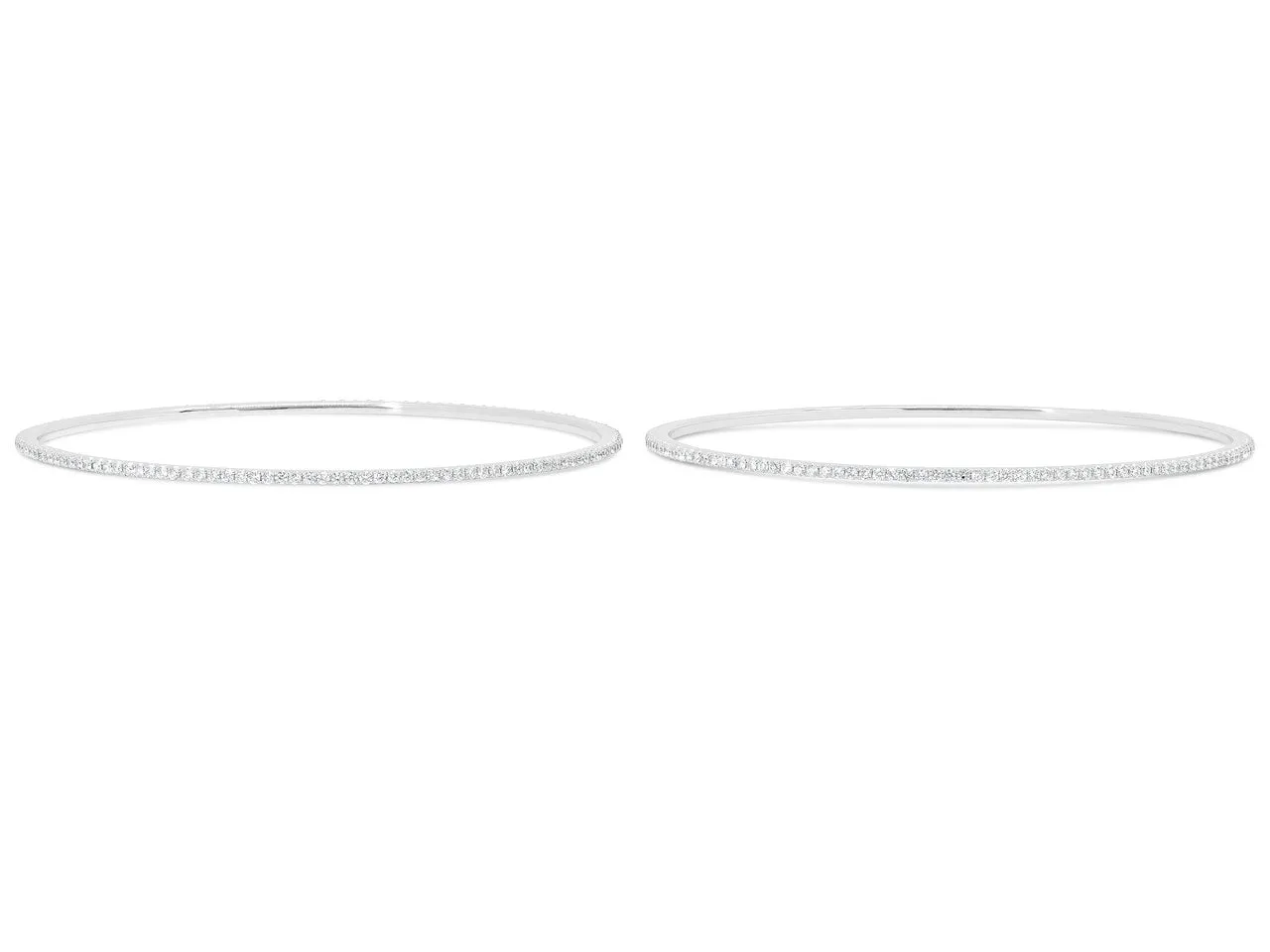 Pair of Diamond Bangles in 18K White Gold