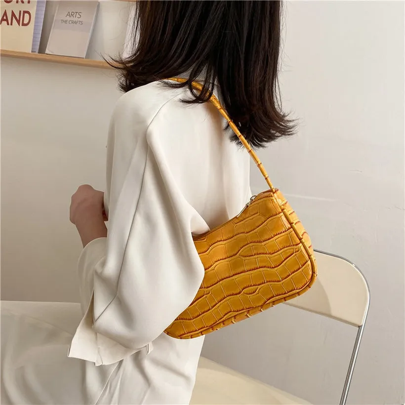 PB64 Yellow Crocodile Design Purse