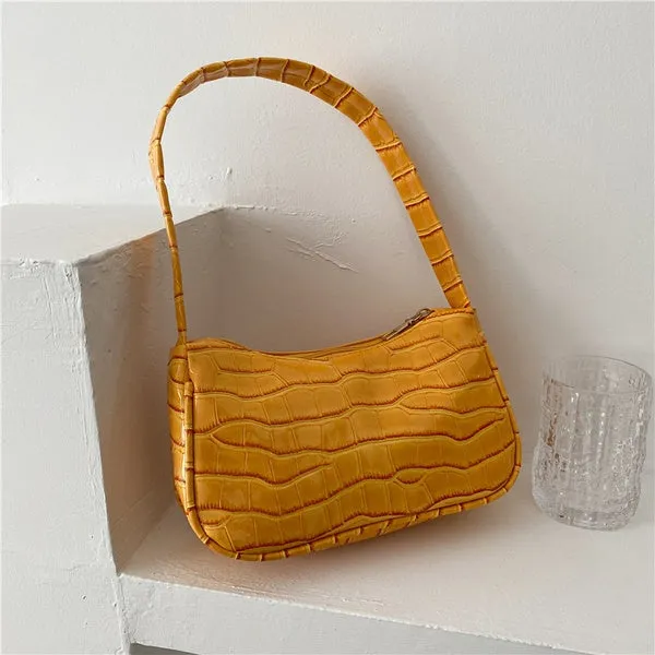 PB64 Yellow Crocodile Design Purse