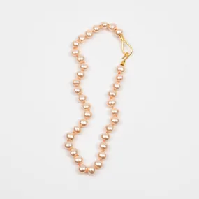 Pebble pearl necklace, lasso hook