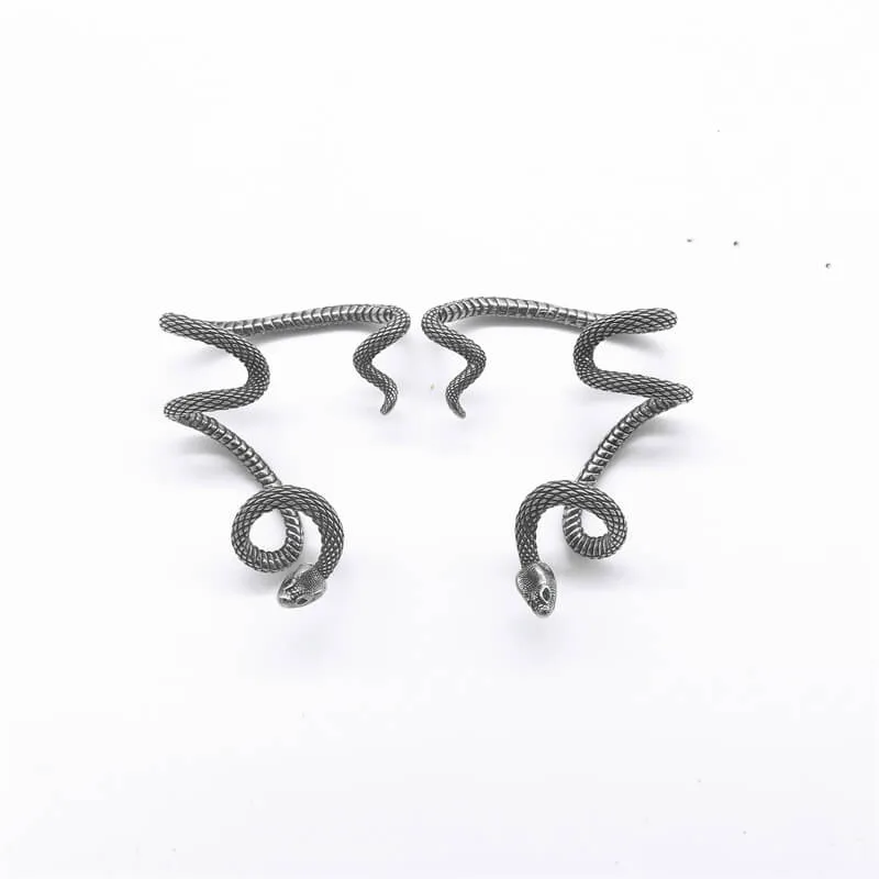 Punk Snake Design Stainless Steel Ear Cuffs