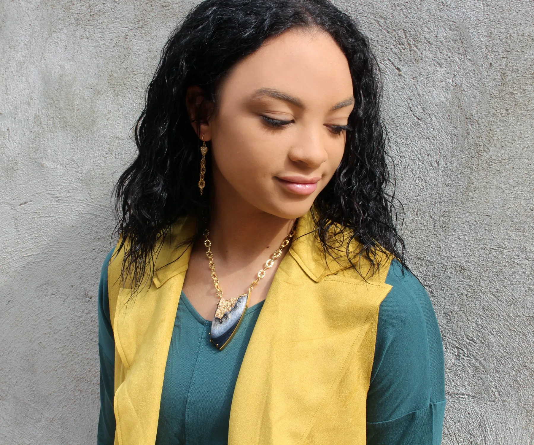 Rockin' 18k Gold Druzy Statement Necklace
