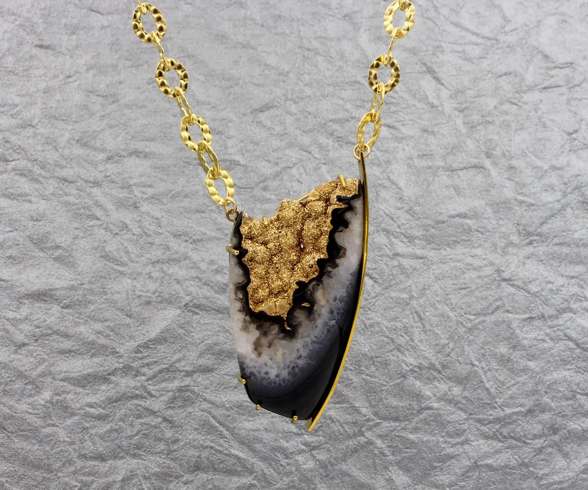 Rockin' 18k Gold Druzy Statement Necklace