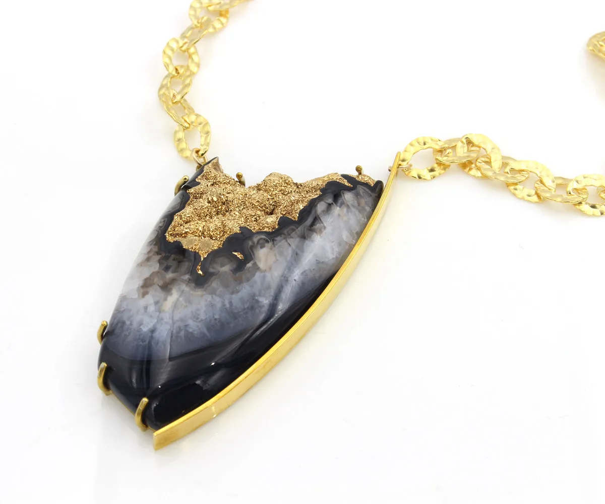 Rockin' 18k Gold Druzy Statement Necklace