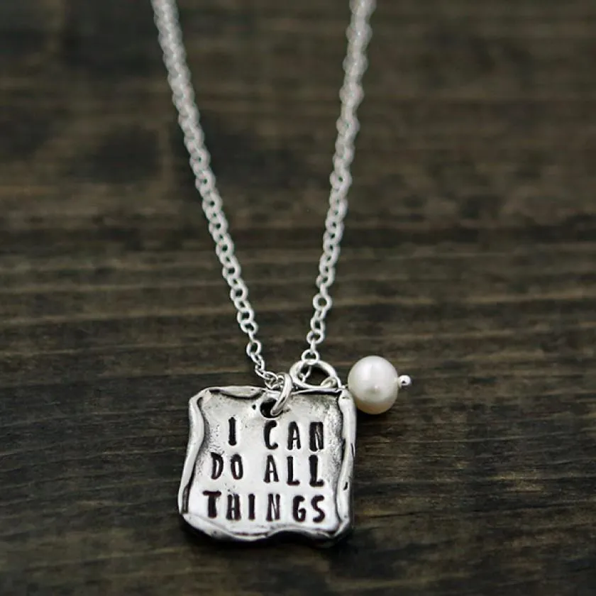 Women's I Can Do All Things Calligraphy Necklace