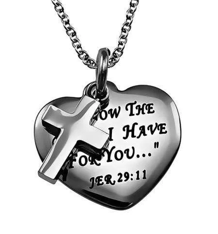 Women's I Know The Plans Sweetheart Cross Necklace