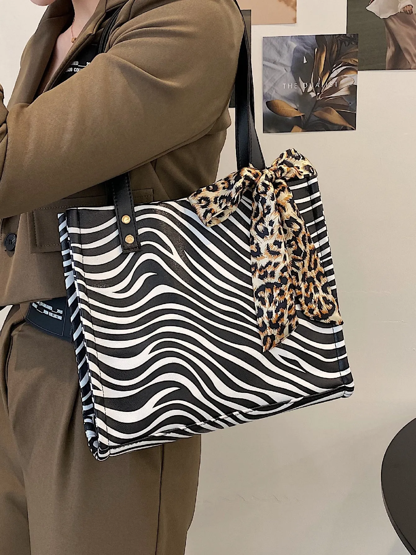Zebra Striped Tote Bag