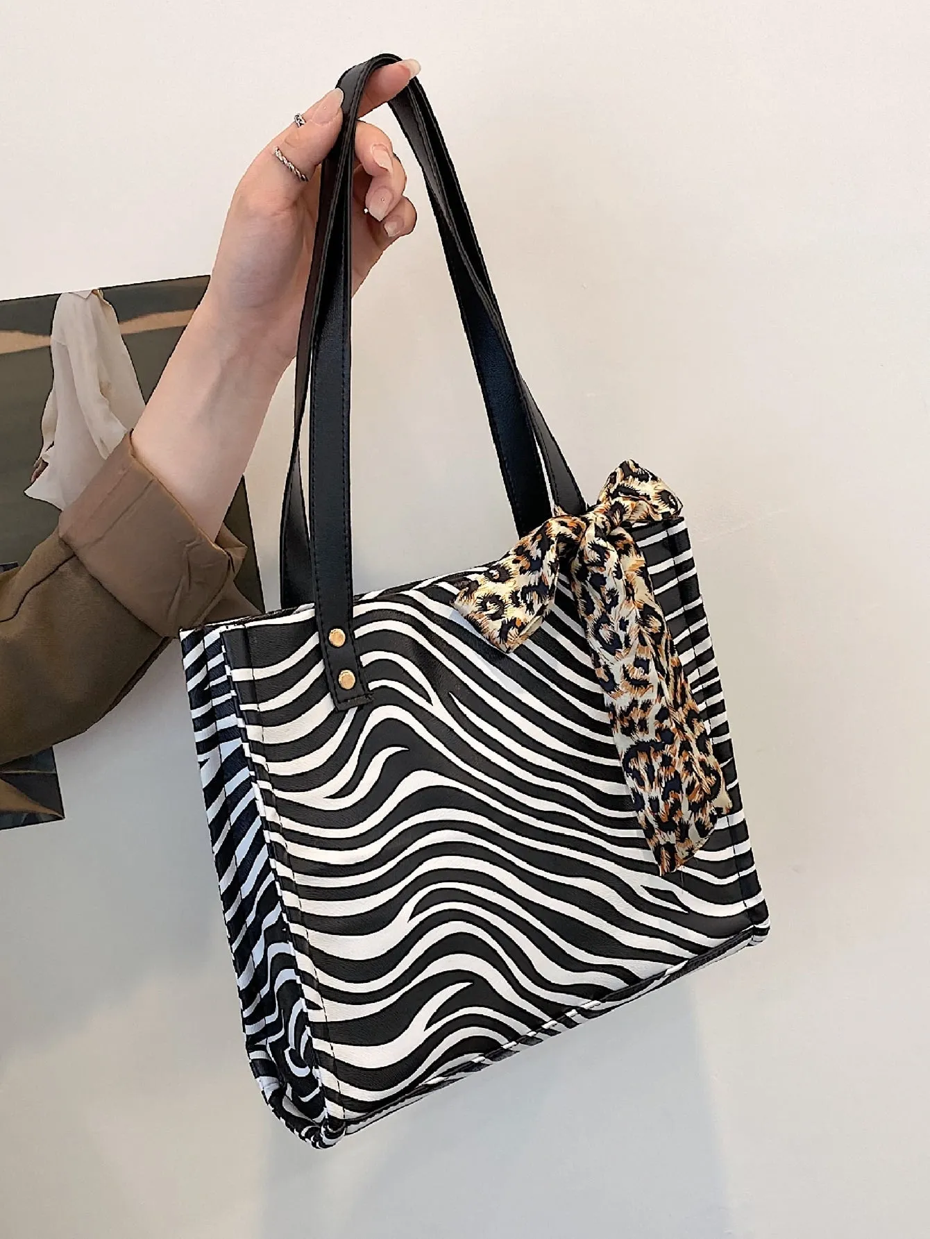 Zebra Striped Tote Bag