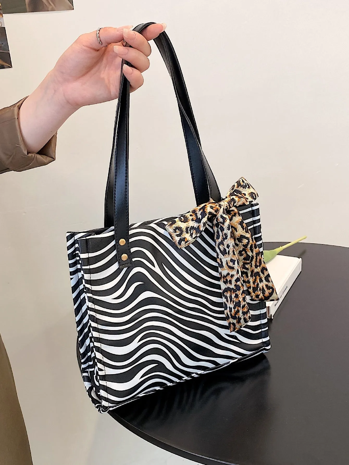 Zebra Striped Tote Bag